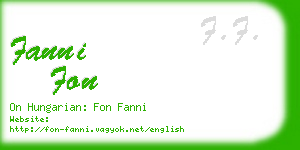 fanni fon business card